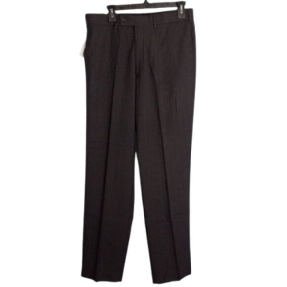 VanHeusen 32 x 32 NEW Slacks Pinstripe Dark Graphite Dress Pants Trousers - Picture 1 of 13